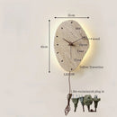 Axyaa LED Travertine Wall Sconce Lamp with Pull Chain Switch