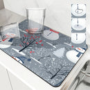 Axyaa Christmas Tree Kitchen Mat Absorbent Antiskid Draining Quick Dry Bathroom Pad