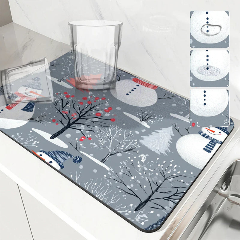 Axyaa Christmas Tree Kitchen Draining Mat