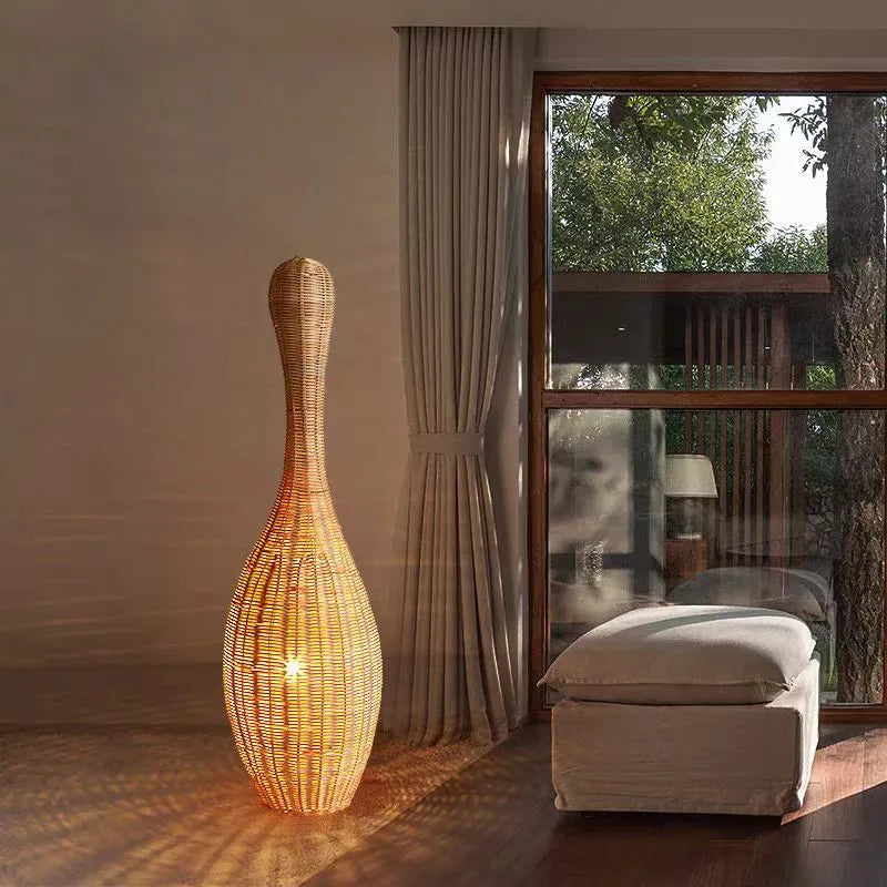 Axyaa Bamboo Floor Lamp for Living Room, Bedroom, and Teahouse Decor