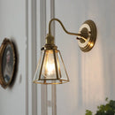 Axyaa Vintage Style Blue Flower Glass Wall Sconce LED Lamp Fixture