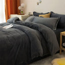 Axyaa Winter Warm Flannel Duvet Cover - Double King Queen Twin Bedding Comforter Case
