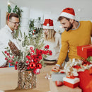 Axyaa Bark Barrel Tree Xmas Ornaments: Festive Desktop Decor for Home Photography Scenes