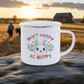 Axyaa Cute Rabbit Enamel Mug for Charming Breakfasts and Outdoor Adventure