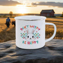 Axyaa Cute Rabbit Enamel Mug for Charming Breakfasts and Outdoor Adventure