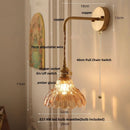 Axyaa Modern Flower Glass LED Wall Lamp - Pull Chain Bedroom Balcony Decor