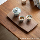 Axyaa Wooden Tray Set: Japanese Tea Cup & Solid Wood Coffee Snack Tray