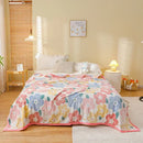Axyaa Rosebud Floral Throw Blanket for Girls Women, Cozy Soft Flower Print Couch Decor