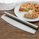 Axya Stainless Steel Bread Knife with Wooden Handle: Curved Pizza Cutter & Baking Tool