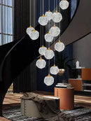 Axyaa Luxury LED Staircase Chandelier for Living Room and Bedroom