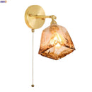 Axyaa Amber Glass LED Wall Lamp for Bedroom, Living Room, Bathroom - Minimalist Design