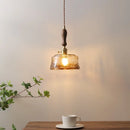 Axyaa Amber Glass Pendant Lamps Copper Modern Hanging Lights Fixtures