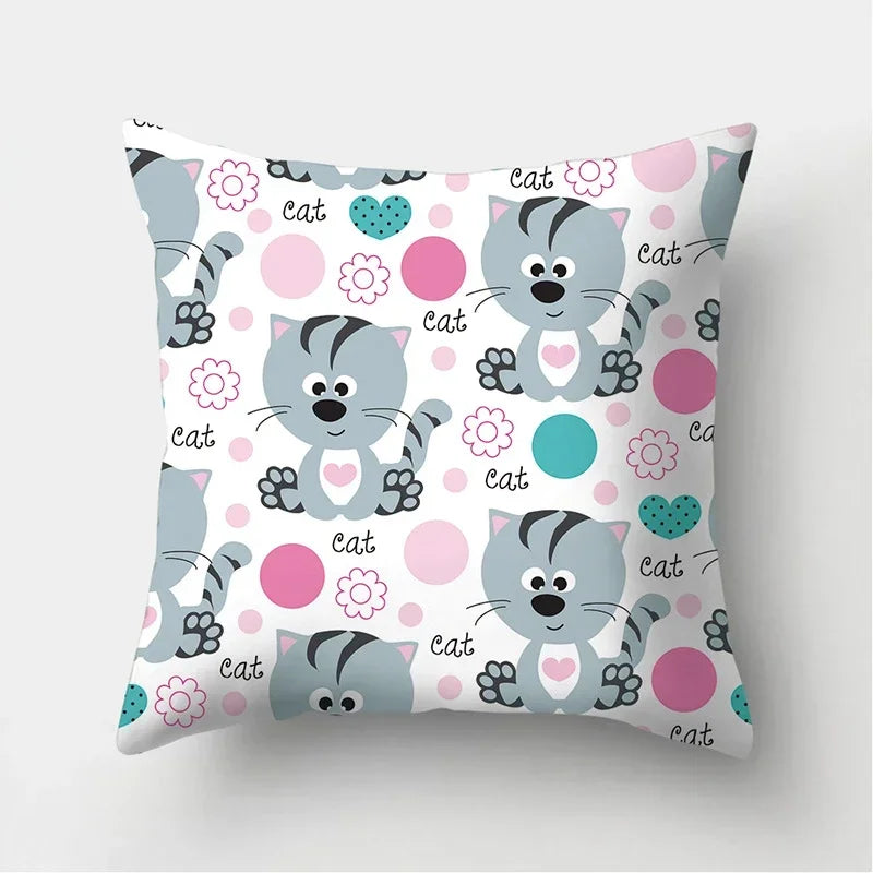 Black Cat Pattern Pillowcase for Sofa Decor Axyaa Brand