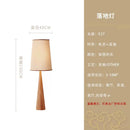 Solid Wood Zen Art Floor Lamp LED E27 Atmosphere Cloth Lampshade by Axyaa
