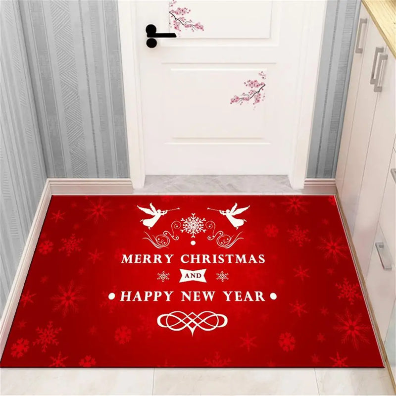 Axyaa Christmas & New Year Home Decor Door Mat - Anti-Slip Floor Rug