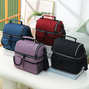 Axyaa Double Layer Oxford Cloth Tote Lunch Bag with Shoulder Strap for School and Office