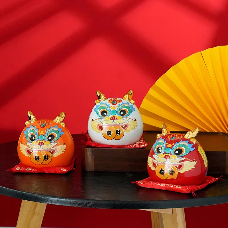 Axya Dragon Mascot Ceramic Piggy Bank Zodiac Home Decoration