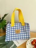 Axyaa Insulated Colorful Lattice Lunch Bag: Portable & Stylish Food Storage for On-The-Go