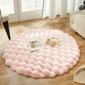 Axyaa Bubble Velvet Faux Rabbit Fur Carpet - Soft & Fluffy Pet Mat for Modern Living Room