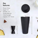 Axyaa Cocktail Shaker Set Matte Black Bartender Kit Barware Tools Home Bar