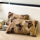 Axyaa Plush Rabbit Velvet Pillow Cover Set - Soft & Fluffy Decorative Pillow Sham