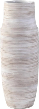 18" Axyaa White Ceramic Vases for Centerpieces & Floor, Boho Pampas Grass Fireplace Décor