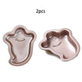 Axyaa Cartoon Cake Baking Tray Mold Set, Non-stick Mini Bread Mold