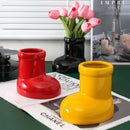Axyaa Ceramic Boot Vase Pen Holder Tabletop Storage Home Decoration Accessory