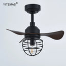 Axyaa Retro Ceiling Fan Chandelier with Remote Control Light for Kids Bedroom