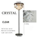 Axyaa Gray Crystal Classic Black Standing Light for Modern Luxury Living Room