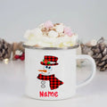 Axyaa Personalised Enamel Christmas Mugs | Custom Name Xmas Gift Cup