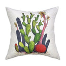 Axyaa Cactus Linen Cushion Cover 45x45cm for Home Decor - Green Plant Pillow Cover
