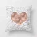 Pink Glitter Letter Flower Geometric Cushion Cover by Axyaa