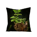 Axyaa Green Leaf Linen Pillow Cover - Stylish Sofa Decor & Home Accent
