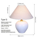 Axyaa Nordic Ceramic Table Lamp for Modern Living Space with LED Desk Light