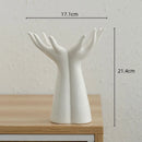 Axyaa Ceramic Hand Vase for Home Decor & Flower Arrangement