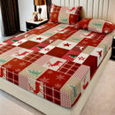 Axyaa Christmas Patchwork Three-Piece Bed & Duvet Cover Set