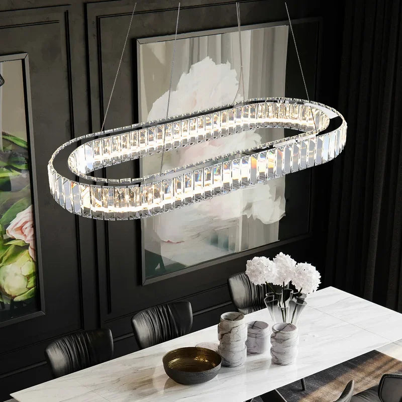 Axyaa Crystal Ceiling Pendant Chandelier for Elegant Room Decor