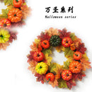 Axyaa Fall Wreath with Pumpkin, Pine Cones, Berries, Maple Garland - Thanksgiving Decor
