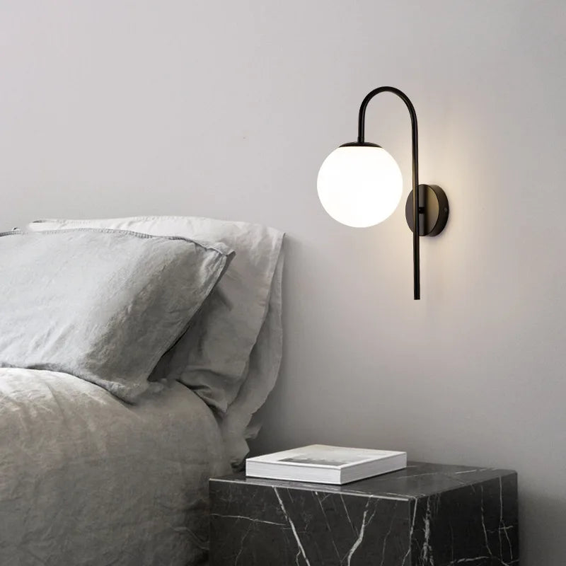 Axyaa Glass Ball LED Wall Lamp for Modern Interior Lighting