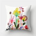 Axyaa Multicolor Bird Floral Landscape Polyester Throw Pillow Cover 45X45CM