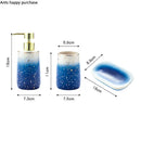 Axya Blue Starry Sky Ceramics Bathroom Set - 4 Pieces