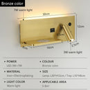 Axyaa Modern LED Wall Lamp with Wireless Charging and USB Interface