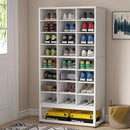 Axyaa 8-Tier Wooden Shoe Cabinet & Display Shelf in White Wood Cube Shelf