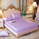 Axyaa Satin Silky Fitted Bed Sheet Set - Luxury Solid Color Sheets & Pillow Cases