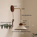Nordic Modern LED Wall Lamp Sconce by Axyaa - Ceramic Copper Wood Finish