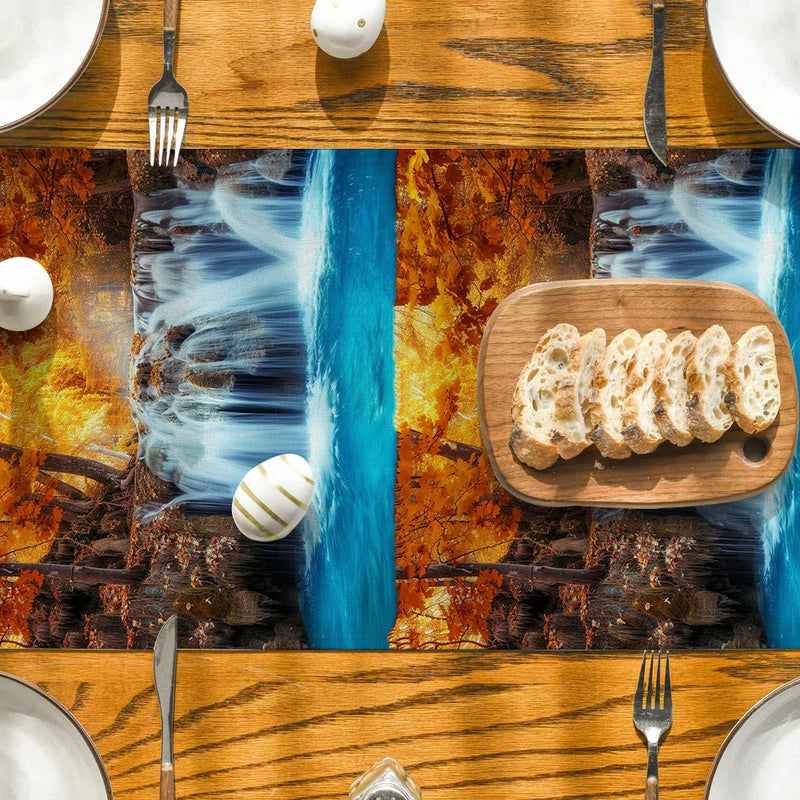 Autumn Maple Table Runner for Dining & Kitchen Decor by Axyaa