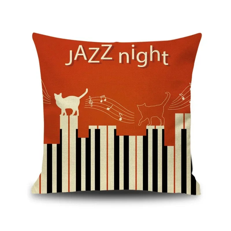 Axyaa Piano Key Notes Pillowcase - Home/Office Sofa Decor