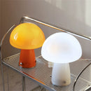 Glass Mushroom Bedside Table Lamp Dimmable Swirl Light for Home Decor by Axyaa