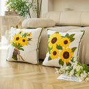 Axyaa Sunflower Embroidery Cushion Covers for Stylish Home Decor